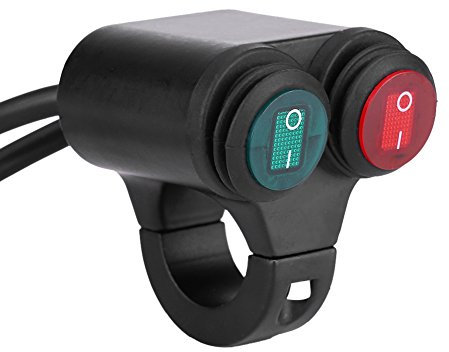 12V Motorcycle On Off Switch Waterproof Headlight ON/OFF Switch Motorcycle 22mm Universal Motorcycle Handlebar Headlight Brake Fog Lights Horn Dual Button Switch Model D