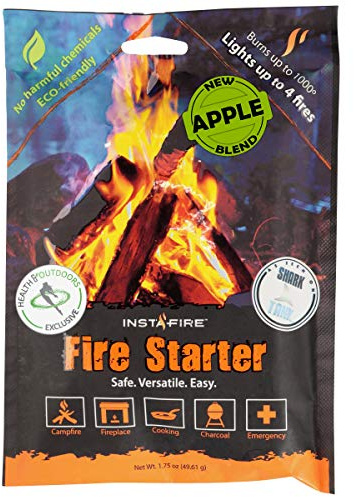 Insta-Fire Apple Blend Granulated Fire Starter, All Natural, Eco-Friendly, Lights Fires in Any Weather 1.75oz Pouches (6 Pack)