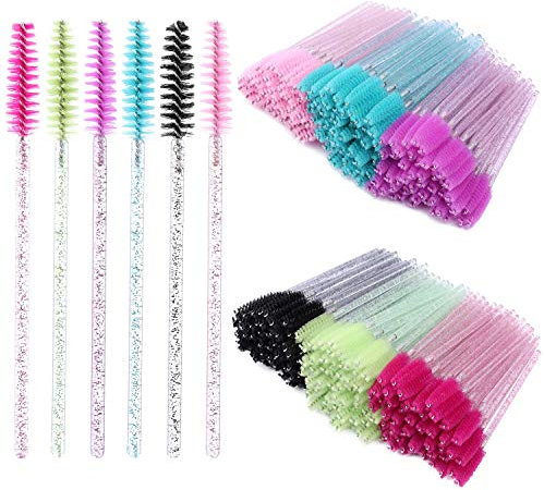 300 Disposable Mascara Wands Eyelash Brush Spoolies for Eye Lash Extension, Eyebrow and Makeup Crystal Tbestmax
