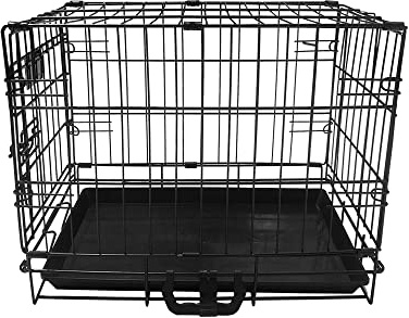 wowsubli Dog Crate 18 inch, Extra Small Puppy Crate Carrier with Black Metal Folding Door Tray, Dog Cage Training Kennel Small Animal Transport