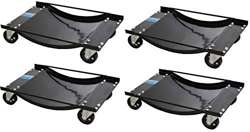 TRUTZHOLM 4X Auto Rangierhilfe für PKW 1800 kg mit Stahlrollen Rangierwagenheber Rangierroller Wagenheber Rangierschale 360° Lenkrollen