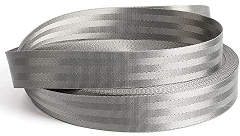 POIUL 50mm Silber Dunkelgrau Nylon Gürtel Gurtband Stoff Gurtband Riemen Schrägband