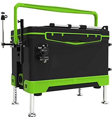 JTRHD Scatola degli Attrezzi da Pesca Scatola da Pesca a Quattro Zampe con Schienale Multifunzione competitivo per la Pesca in Mare, Pesca in Barca (Colore : Verde, Size : 57x32x40cm)