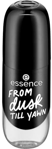 essence gel nail colour, Nagellack, Nr. 46, Schwarz, langanhaltend, Expressergebnis, schnelltrocknend, glänzend, farbintensiv, acetonfrei, vegan, ohne Mikroplastikpartikel, ohne Parfüm, 1er Pack (8ml)