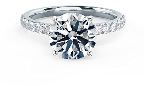 Blocaci Verlobungsring Ring Damen 9 Karat (375) Weißgold Ring 2CT Zirkonia Stein Frau Verlobungsringe Damenring Echt Schmuck Antragsring Größe 50