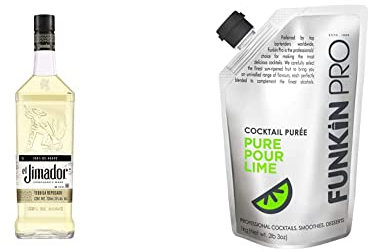 El Jimador Reposado Tequila, 70 cl & Funkin Pro Pure Lime Juice for Cocktails, Cooking & Baking, Real Fruit Cocktail Ingredients, Puree Mixer 1kg