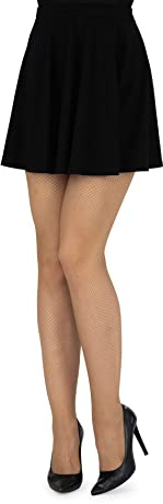 looksy Collant a Rete Fine Donna - Calze a Rete Sexy Vita Alta Elasticizzati - Collant Moda Italiana Fantasia Fencenet Cross Mesh per Feste Serate Cosplay Halloween, Visone, M/L
