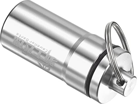 PATIKIL Dart-Zubehör Aufbewahrungsbox, Aluminium Dart Soft Tips Aufbewahrungsbox mit Schlüsselring für Dart Flight Protectors, O-Ringe, silberfarben