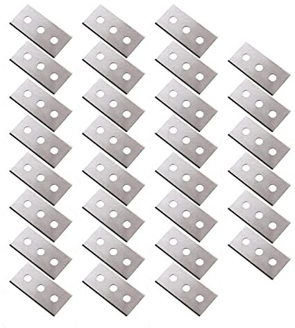 30x Doppelseitige Schaberklingen, Ersatzklingen mit drei Löchern, Universell Passend für Glasschaber und Ceranfeldschaber Schaber Ersatzklingen, 0,2 mm