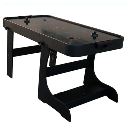 5ft Black Air Hockey Sports Table Game Indoor Play Table Top Air Hockey Comes With 4 Pucks, 2 Pushers And 2 Cleaning cloths