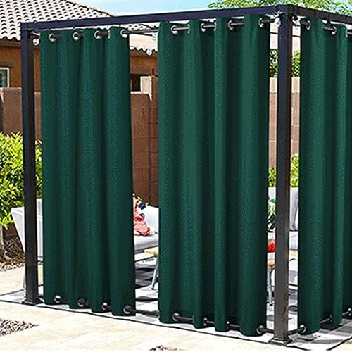 GUAWJRZDP Outdoor Vorhang Blickdicht, Außenvorhang, 1 Panel, wetterfest, UV-Schutz, mit Ösen Oben und unten, for Pavillon, Balkon, Garten, Terrasse (Color : Green, Size : W150xH240CM)