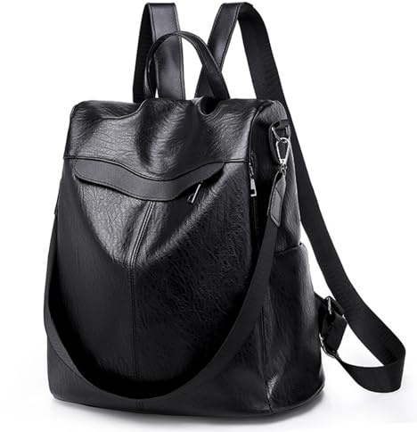 CHARMORE Damen Rucksack Wasserdichte PU Leder Schultaschen Anti-Diebstahl Tagesrucksack Schultertaschen