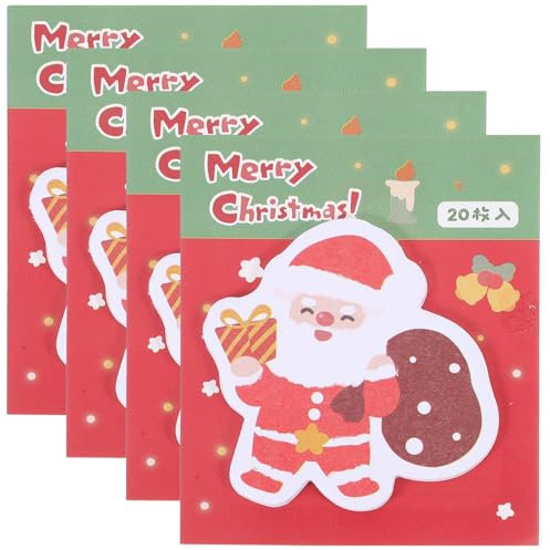 NUOBESTY Hefte Abreißbarer Memo-aufkleber Weihnachts-notizaufkleber Selbstklebende Notizblöcke für Büro und Zuhause Kompakte Notizblöcke zum Markieren von Aufgaben und Nachrichten