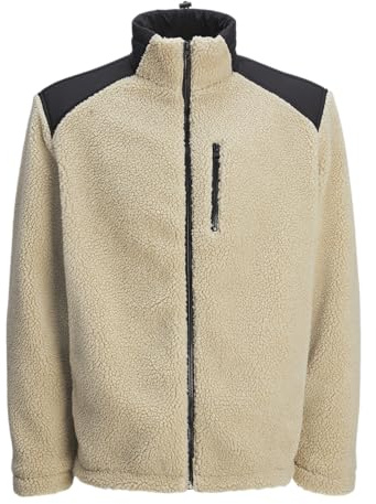 JACK&JONES Herren JCOECHO Fleece Jacket Fleecejacke, Crockery/Detail:Black Overlay, M