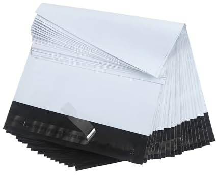 Rshuhx Große Versandtaschen Für Kleidung Versandbeutel Plastik 40cm*60cm Versandtüten für Schuhkarton Kleidung Textilien Kleine Decke Badetuch Selbstklebend und Blickdicht (10pcs Weiß)