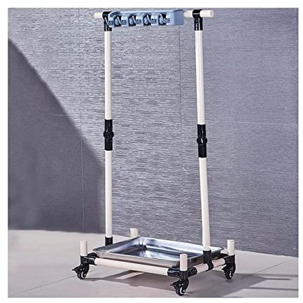 ZQNDFAC Upgrade Mobile Mop Trolley Cleaning Storage Shelf Mop Hanging Rack 360° Universal Wheel Movable Broom Mop Holder Floor Mounted Efficient