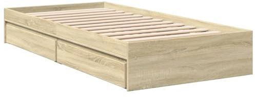 vidaXL Bettgestell mit Schubladen Sonoma-Eiche 90x200cm Holzwerkstoff
