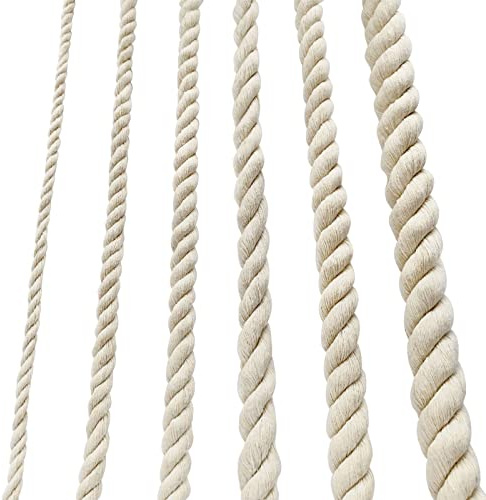 Nissary - Corde en coton épaisse blanche de 10 mm pour jardin - Corde en boucle souple pour kit de suspension de plantes en macramé (5 m)