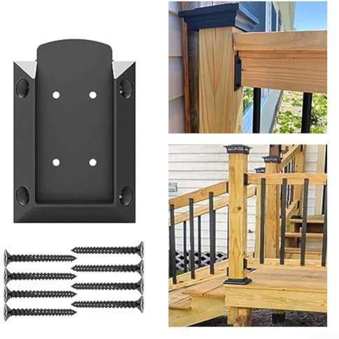 Lot de 20 connecteurs de support de garde-corps avec 160 vis pour poteau en bois de 4 cm de diamètre intérieur, balustrade de terrasse, main courante en bois, clôture, rails de porche
