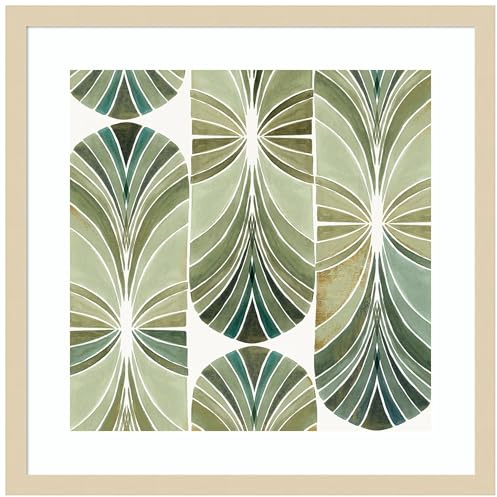 Amanti Art Framed Wall Art Print 21x21 Palm Art Deco I by Lily k, Abstract Wall Art, Modern Contemporary Decor, Medium Poster Painting Artwork for Living Room, Bedroom, Bathroom, Kitchen, Office or