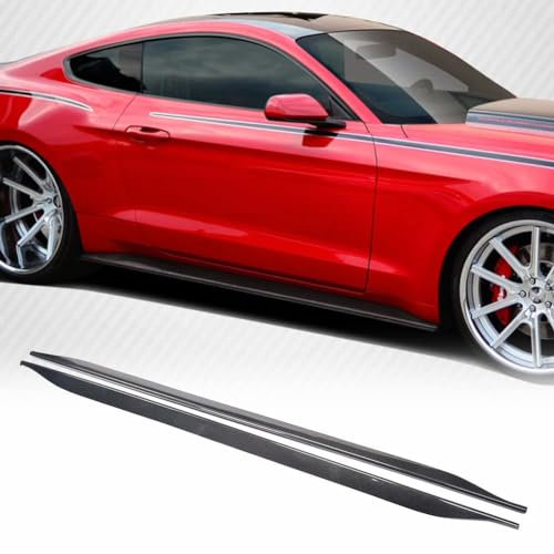 MadongJ Auto Seitenschweller Splitter Lippe für Ford Mustang GT Coupe Convertible 2 Door 2015-2022, Kratzfest Seitenrock Flügel Diffusor,Side Rock Verlängerung Rocker Platte
