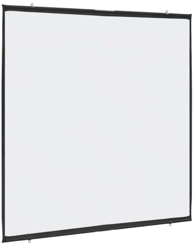 vidaXL Projection Screen - Matte White, 1:1 Aspect Ratio - Portable Wall-Hanging Design, Classroom/Office/Home Theater Use, 89 Inches, Polyester with Iron Case