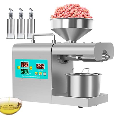 forplubossmmp Prensa De Aceite Automática De 820 W, Prensa De Aceite En Frío Y Caliente, Molinillo De Aceite De Semillas De Nueces Eléctrico, Extractor De Aceite Industrial, Ajustable De 50 A 230 ℃