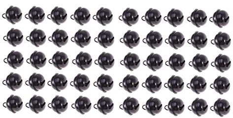 PLAFOPE 50stücke Metallglöckchen Schwarz Runde Mini-glöckchen Weihnachtsglöckchen Für Schmuck Ornamente Anhänger Basteln DIY