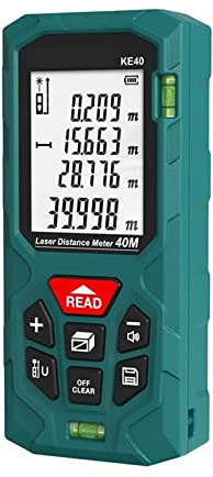 Medidor de Superficie terrestre Cinta métrica láser Digital 40M Telémetro láser Medidor de Distancia preciso Construcción Ruleta Lazer Telémetro para Terreno montañoso(KE100 100M)