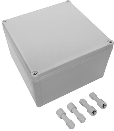 LeMotech IP67 wasserdichte Abzweigdose, ABS-Kunststoff Elektrobox, staubdichtes Gehäuse für Elektronik, Anschlusskästen für DIY-Projekte, Grau, 200 x 200 x 130 mm