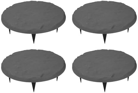 RIZGHWOY Pietre Miliari da Giardino Confezione da 6 Pietre Miliari Leggere da 11,7 Pollici di Grandi Dimensioni per Esterni per Passerella da Giardino Resina Polipropilene con Picchetti