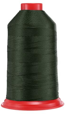 QUARKZMAN 962 Iarde Filo da Cucire in Nylon Legato Dimensione 630D/3 Cucitura-Pesante Filo da Tappezzeria in Nylon per Esterno per Pelle Jeans E Tessitura Artigianale Verde Foresta