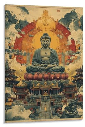 YOPDEOOCR Buddha Wandbild Leinwand Gemälde Wanddekoration Wandposter Leinwanddrucke Kunstwerk Für Schlafzimmer Wohnzimmer Dekor 20x30inch(50x75cm)