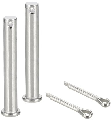 sourcing map 2 pasadores de horquilla M12 x 90 mm, acero inoxidable 304 de un solo agujero, sistema de bloqueo de enganche de cabeza plana con pasadores de aleta para instalación de muebles, remolque