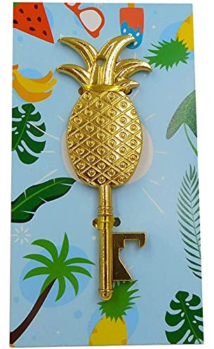 VAYEODEYU Cavatappi, Apribottiglie a forma di ananas, bomboniere in metallo dorato, 8,5x3,2 cm, confezione da 12