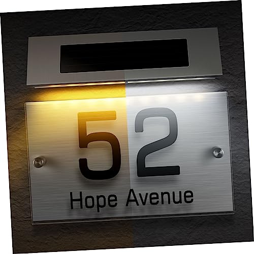 LIFKICH Lampe Solaire LED LED Couleurs pour Numéro de Maison Extérieur Panneau Adresse Personnalisable Éclairage Solaire Étanche pour Porte et Jardin