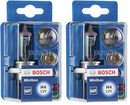 Bosch H4 Minibox estuche de lámparas de repuesto, 12 V (Paquete de 2)