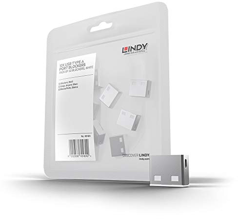 LINDY USB Port Blocker (without key) - Pack of 10 Colour Code: White