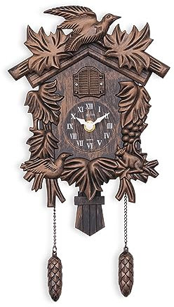 Acctim Hamburg Cuckoo Pendulum Wall Clock, Black Brown