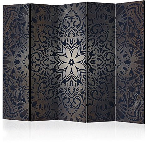 RAUMTEILER/PARAVENT B&D XXL - Mandala Ornament Oriental, 225x172 cm, modern | Mobiler Sichtschutz, sofort einsatzbereit, Holzrahmen, ideal fürs Wohnzimmer oder Büro, geruchsneutral, lichtbeständig