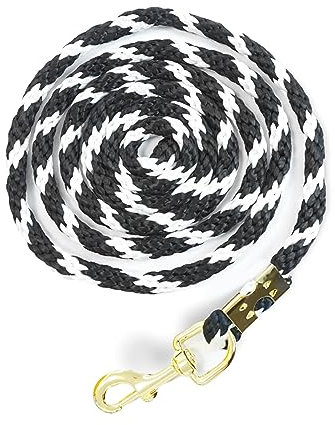 Führstrick für Pferd - Anbindestrick in verschiedenen stylischen Designs, Führleine, Anbindeseil Pony, Esel, Ziege (Schwarz)