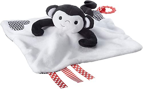 Tommee Tippee Schmusetuch Tierfigur aus Plüsch, Marco Affe, ab 0+ Monaten, schwarz, weiß, rot