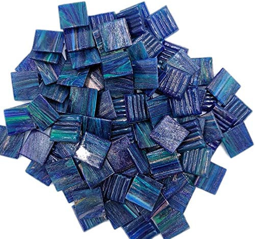 Armena Mosaikstein Blau mit Kupfer Textur 2x2cm 130g (Circa 43 Stück)
