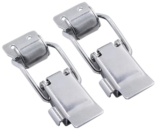 LIOOBO 2pcs Pull Latch Toggle Latch Clamp Stainless Steel Adjustable Self Locking Buckle Latch Catches Hasps Clamps for Trunk Case Box