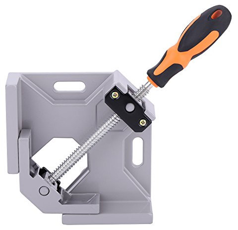 Corner Clamp, Single Handle 90°Right Angle Clamp Corner Clamp, Woodworking Framing Work Right Angle Clamp with Adjustable Swing Jaw, High Strength Light Aluminum Alloy Material Wood Clamp Jig