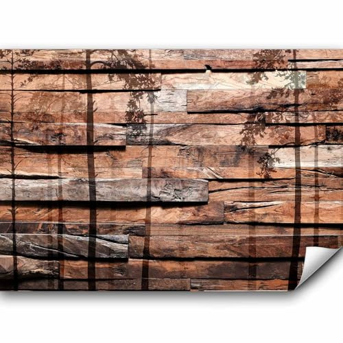 murando - Fototapete Vlies Holzoptik, 450x315 cm, Schlafzimmer, Wohnzimmer | Full HD Druck, 3D-Effekt, lichtbeständige Farben, ideal fürs Wohn- oder Schlafzimmer, schnelle Montage, lichtbeständig, edel