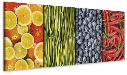 murando - Akustikbild Set Küche, Kunstdruck, dekorativ, modern | Hochwertige Leinwand, sofort aufhängbar, ideal für die Küche, wasserfest und lichtecht, langlebig, stilvoll, zeitlos, edel