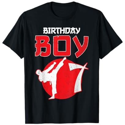 Karate Taekwondo 7 Years Old Birthday Martial Arts for Boys T-Shirt