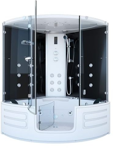 AcquaVapore Dampfdusche Whirlpool Dusche Duschkabine K70-SW-EH-EC-SC 150x150cm Schlauchreinigung+Scheibenversiegelung