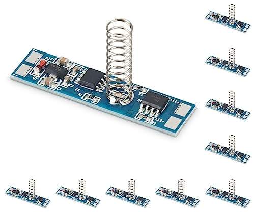 Dimmer Touch LED für Aluminiumprofil, Dimmer Schalter für LED Lampen, mit Speicher auch nach Stromausfall, 12 V 24 V 4 A, Größe 40 x 10 x 2 mm (10)